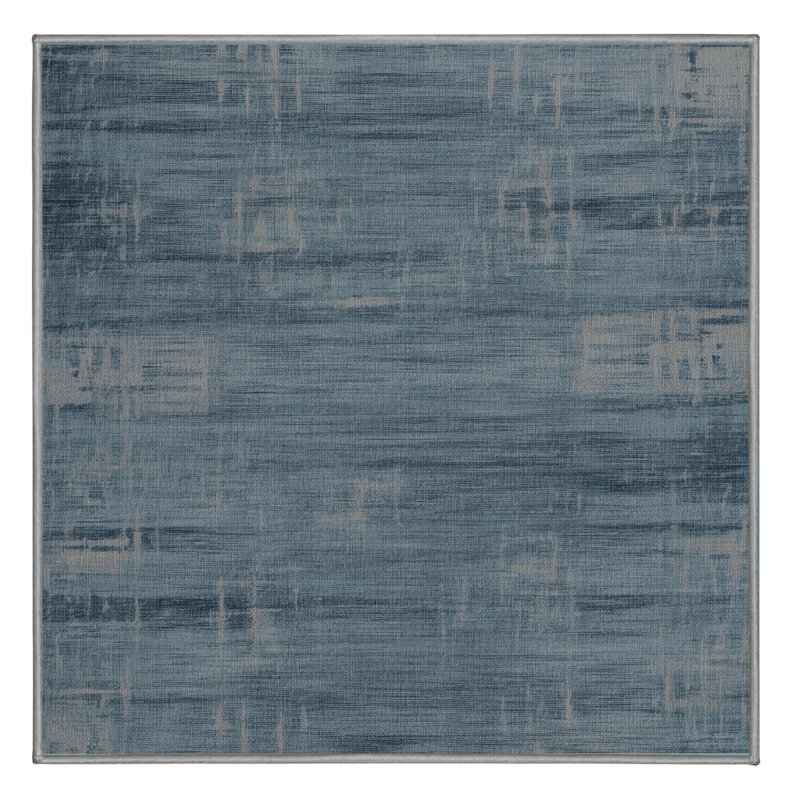 Machine Washable Abstract Gray Area Rug, Square 6'