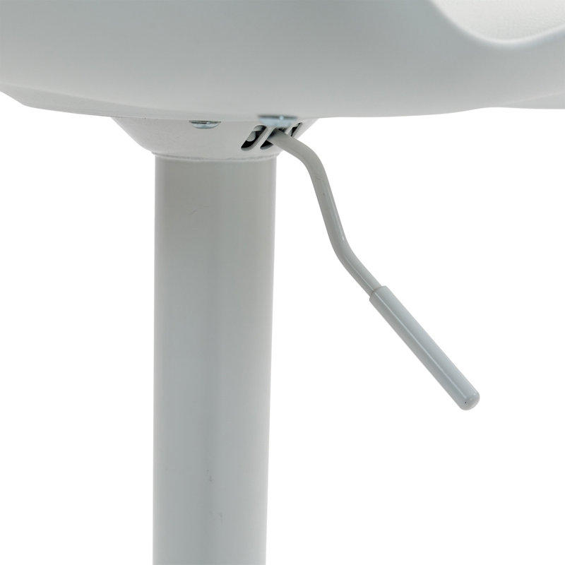 Ensemble de 2 tabourets de bar - tabourets de bar modernes en cuir de polyuréthane à hauteur de comptoir avec dossier, îlots de cuisine pivotants à hauteur réglable, sans accoudoirs, grande base - blanc