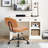 PU-Leather Task Chair, Compact Home Office Armless Chair, Ergonomic Padded Swivel Drafting Chair-427823202