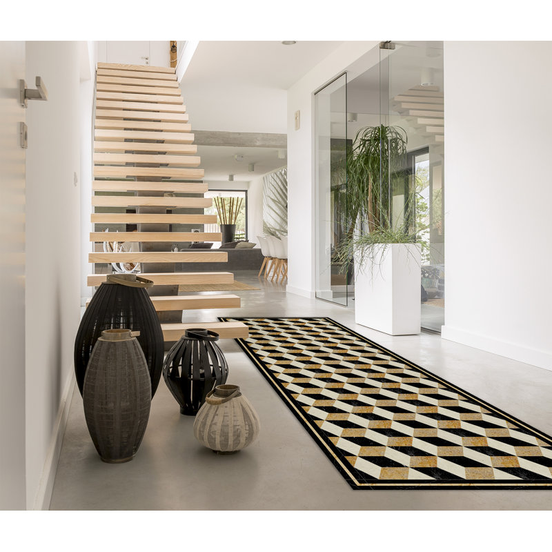 Abaigh Geometric Area Rug, Runner 78 x 225cm
