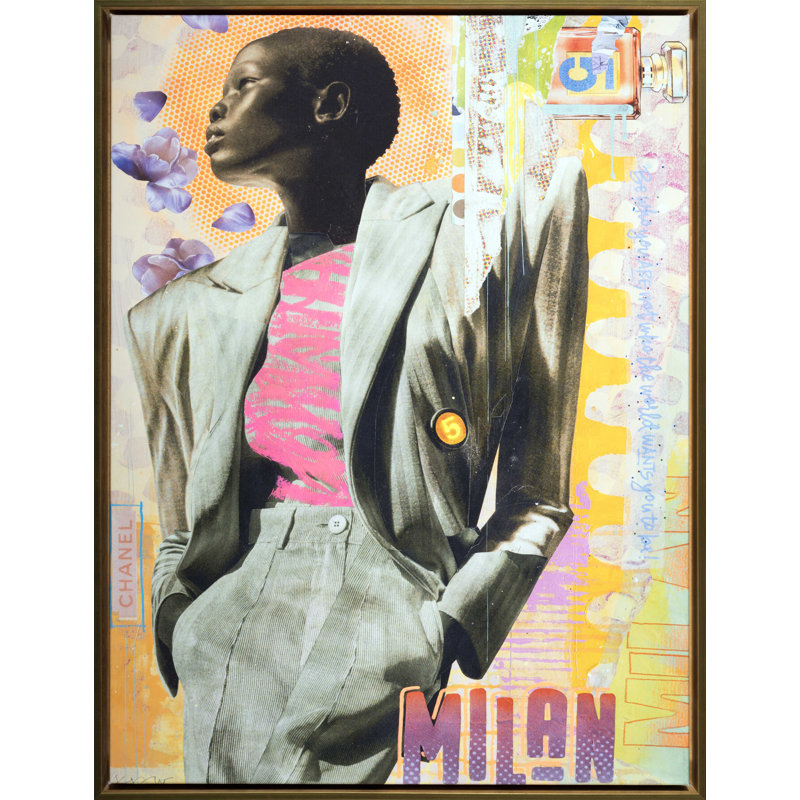 Fashion Fix Milan by Kevin Wenner - Floater Frame Mixed Media Artwork on Canvas