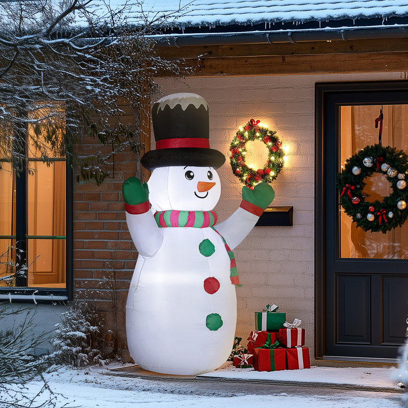 Bonhomme de neige gonflable de Noël 6 pi avec lumières DEL intégrées pour un décor extérieur festif