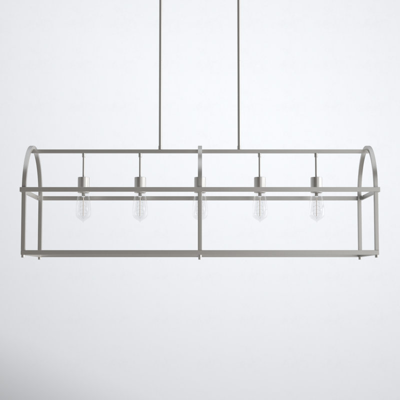 5 - Light Kitchen Island Pendant, Brushed Nickel