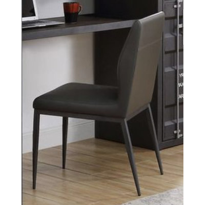 Gray Synthetic Leather & Gunmetal Finish Chair