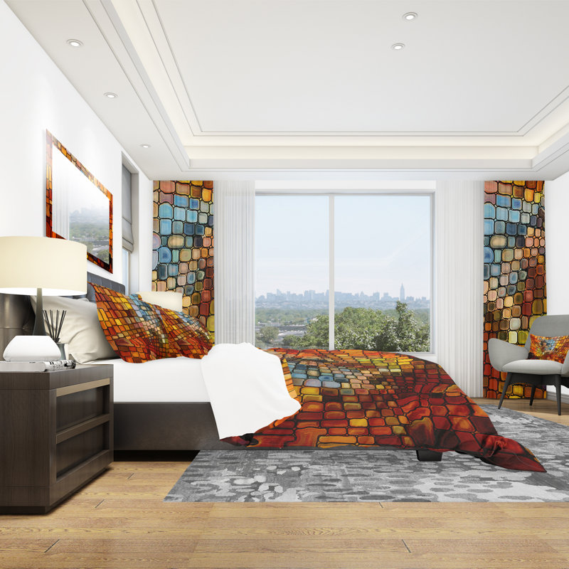 Ensemble de housse de couette moderne et contemporaine, Housse de couette très grand + 2 taies décoratives