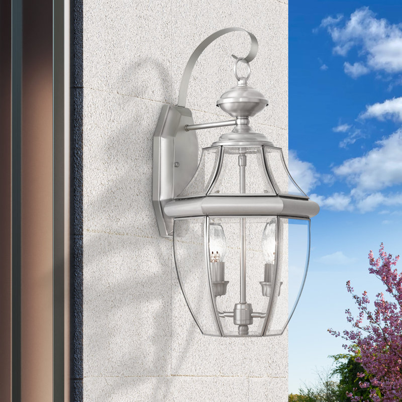 Alexavier Solid Brass Wall Light, Brushed Nickel, 20.25" H x 10.5" W x 10" D