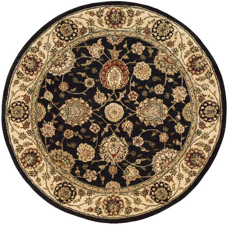 Tapis bleu nuit en laine touffeté à la main Ellerswick, Rond 6 pi
