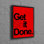 Art mural bohémien mettant en vedette une citation inspirante «Get It Done», parfaite pour améliorer l'esthétique de la chambre à coucher, fabriquée à partir de toile de coton de qualité