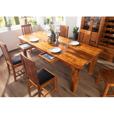 Oxford Acacia Solid Wood Top Dining Table