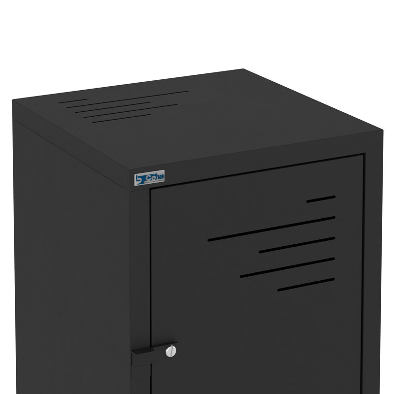 16'' W Metal Nightstand, Black