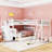 Twin Over Full Bunk Bed In White With 3 Drawers & Staircase - Solid Wood Build For Enhanced Bedroom And Functionality L-Shaped White. Pine Stability. Extra Storage-1776750064