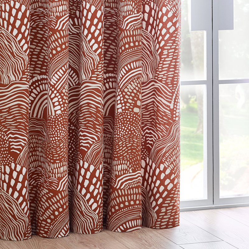 Burla Room Darkening Curtain Pair, 117 W x 183 D cm, Red