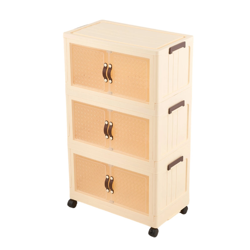 Rebrilliant Plastic Storage Tub & Tote, Beige/Oak