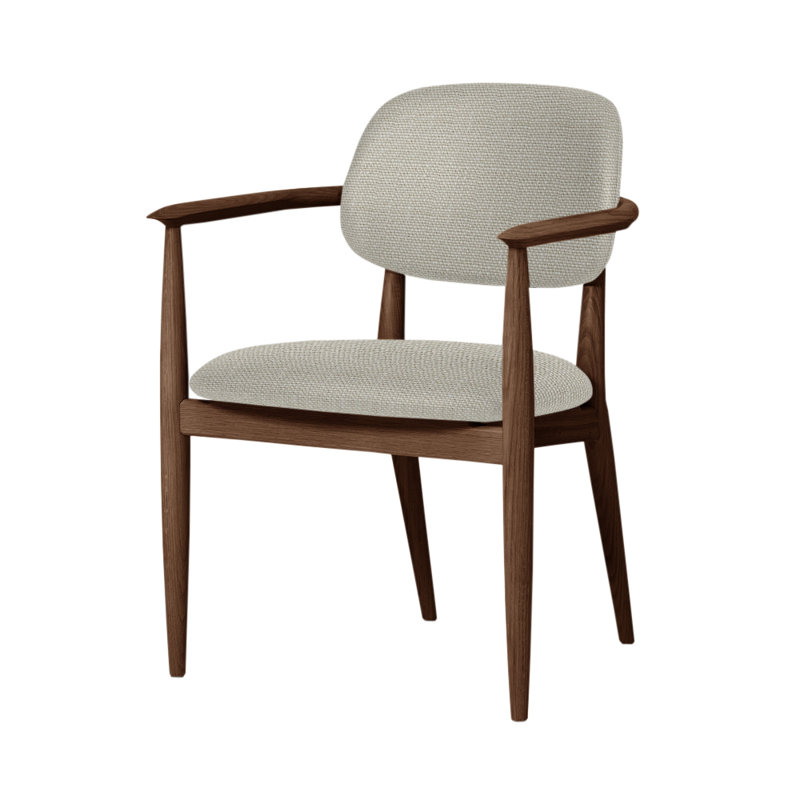 Slow Arm Chair, Natural Walnut, Bellagio 2 Black 7925