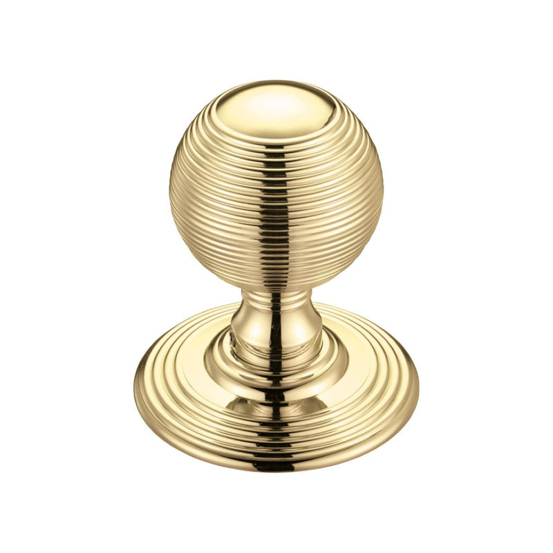 Passage Door Knob, Polished Brass