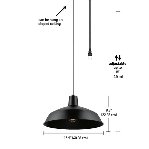 Breakwater Bay Cayson 1 - Light Black Single Pendant & Reviews | Wayfair