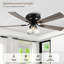 Ventilateur de plafond encastré noir 52 po avec lumière et moteur DC réversible à 6 vitesses Farmhouse