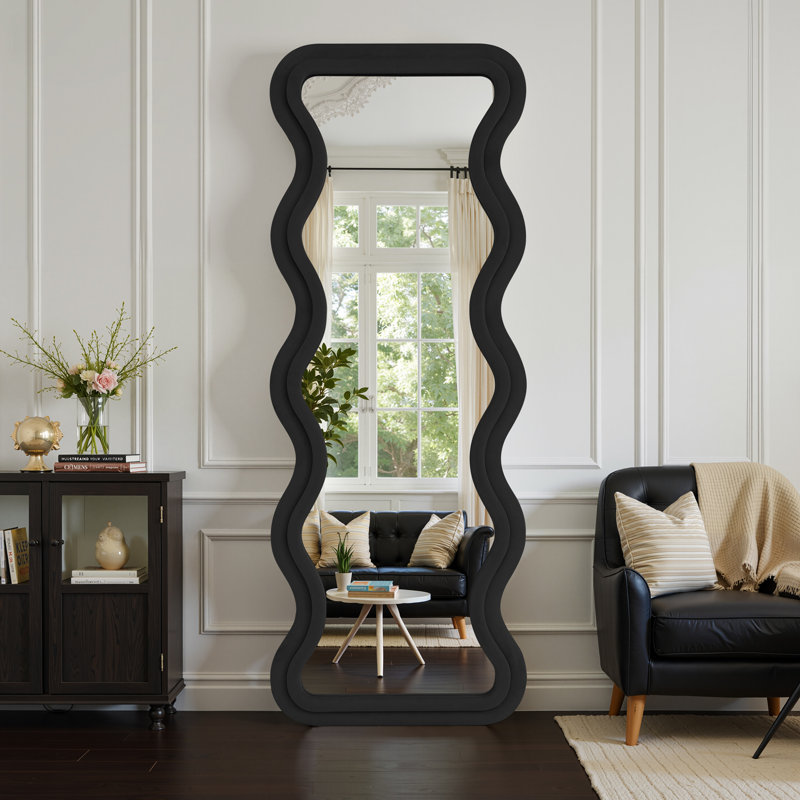 Miroir pleine grandeur ondulé, Noir