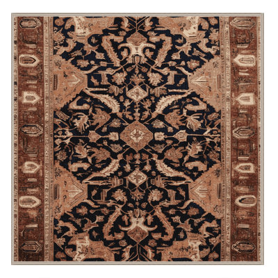 Machine Washable Persian Brown Area Rug