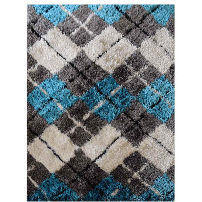Arshida Hand Tufted Shag Polyester Eco-Friendly Area Rugs - Multicolor, Geometric Modern Design, High Pile Thick Handmade Anti Skid Area Rugs for Living Room, Bed Room