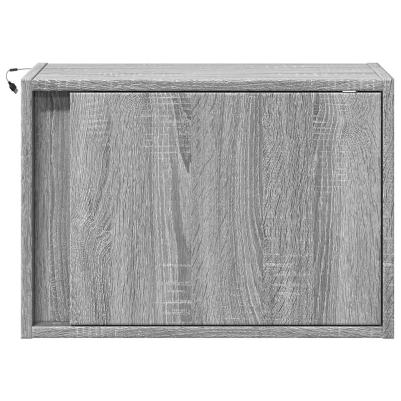 Daryana 50cm W Manufactured Wood Bedside Table, Grey/Sonoma