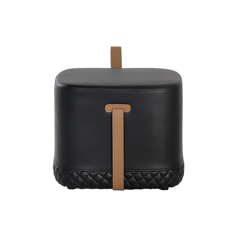 Axio Oval Leather Ottoman