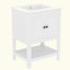 Lavabo de salle de bain moderne élégant en céramique blanche 24 po avec tablette ouverte en bois massif