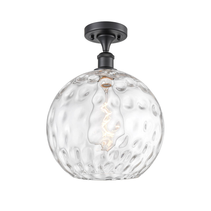 Plafonnier semi-encastré 1 lumière 8 po Cindi, DEL, H 17 po x l 12 po x P 12 po, Noir mat