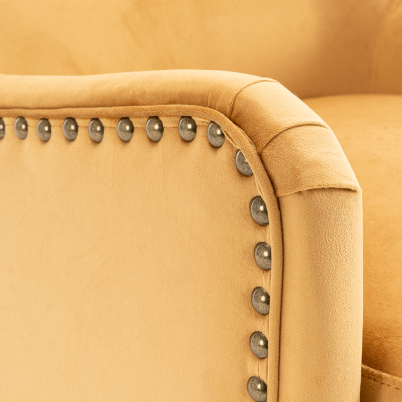 Segovia Wingback Chair, Gold Velvet