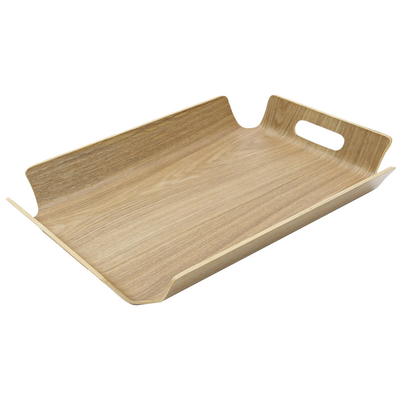 Plateau de service en bois cintré Ransome, H 2 po x l 15,75 po x P 11,5 po