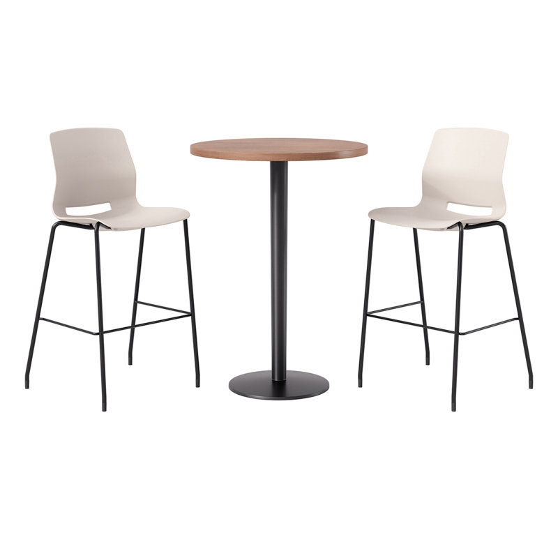 2 - Person Bar Height Dining Set, Cream/Black, River Cherry