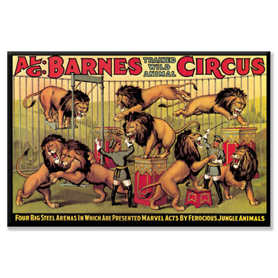 « al g. barnes, sauvage », affiche rétro sur toile tendue