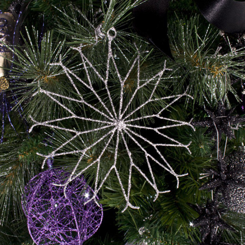 15cm Metal Holiday Shaped Ornament, Silver