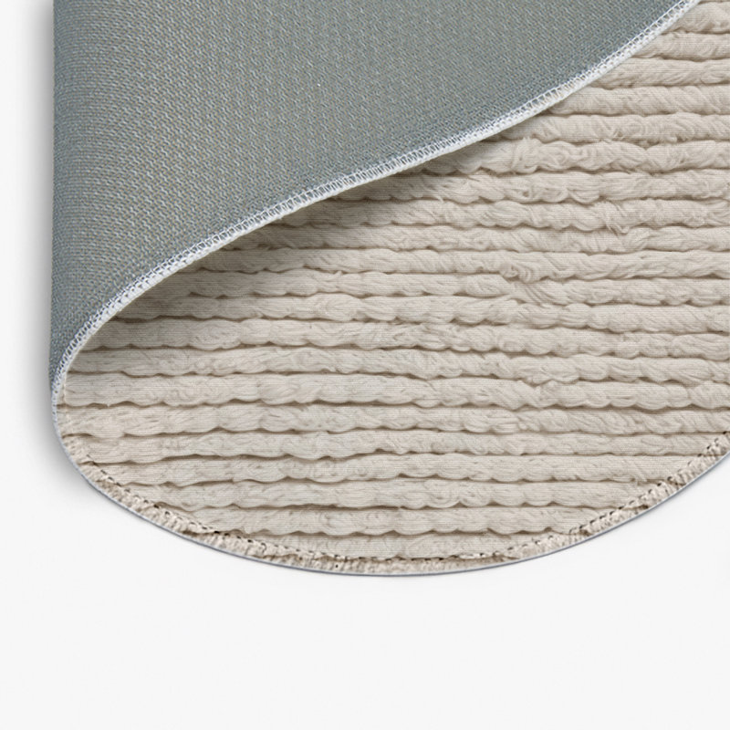 Tapis beige uni d'intérieur et d'extérieur, Rond 5 pi