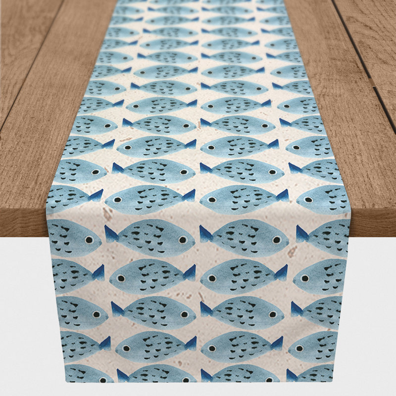 Multi Swim Fish 3 Table Runner, 90" x 16"