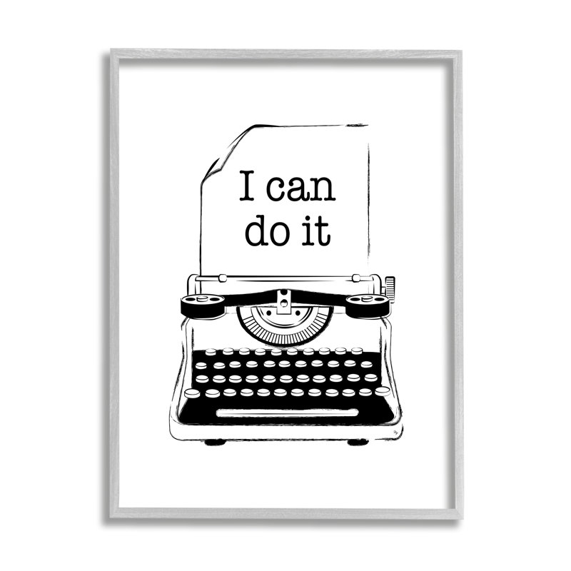 «I Can Do It Typewriter» par Martina Pavlova, Estampe numérique Farmhouse, H 14 po x l 11 po x P 1,5 po