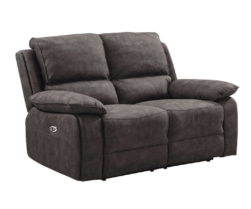Celes Suede Fabric Electric Recliner 2 Seater Sofa, Grey