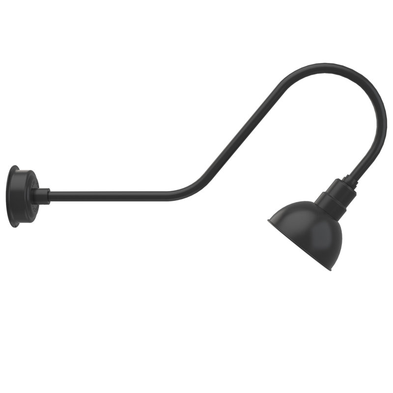 Luminaire de grange d’extérieur à del Dipkarpaz, H 12 po x l 8 po x P 36 po, Noir mat