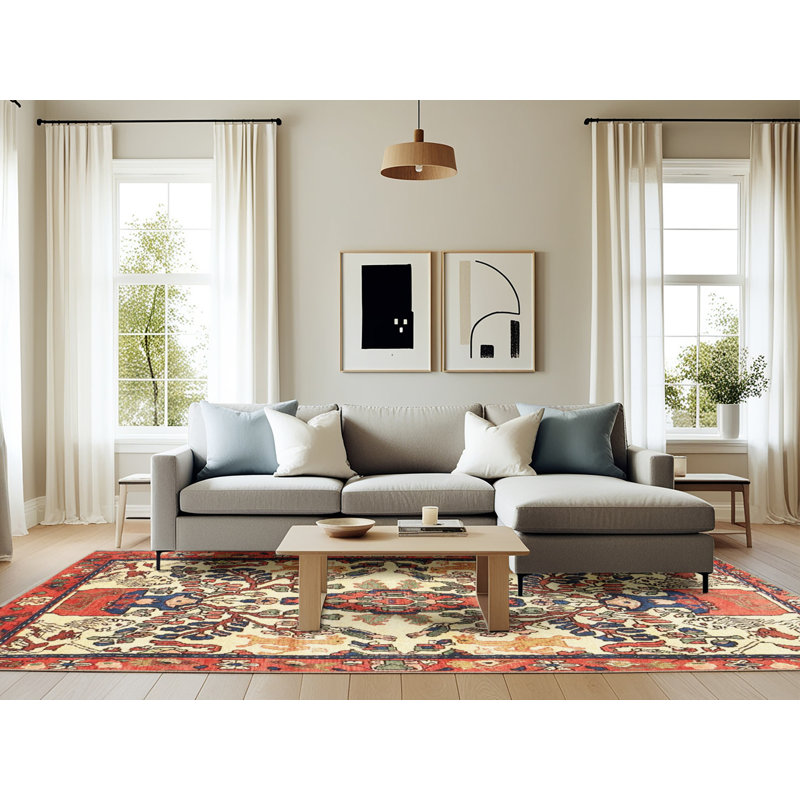 Oriental Indoor Rug, Rectangle 6' x 9'