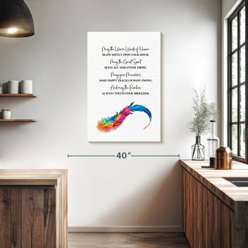 Tergel Feather Prayer, 39" H x 26" W