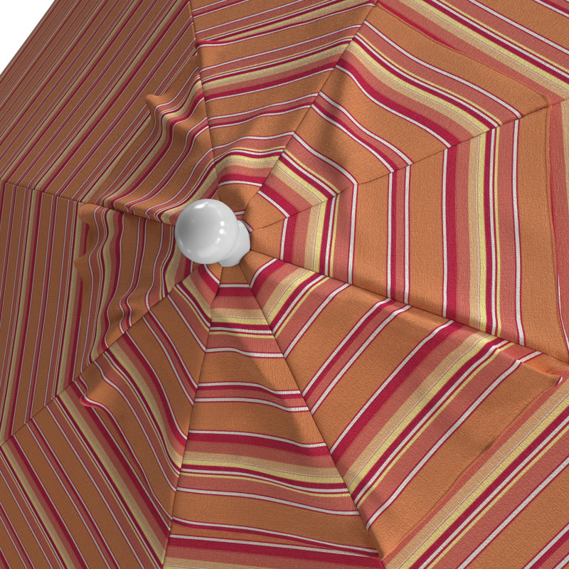 Parasol de marché octogonal 9 pi Willa, Sunbrella® mangue rayé Dolce, Matted White