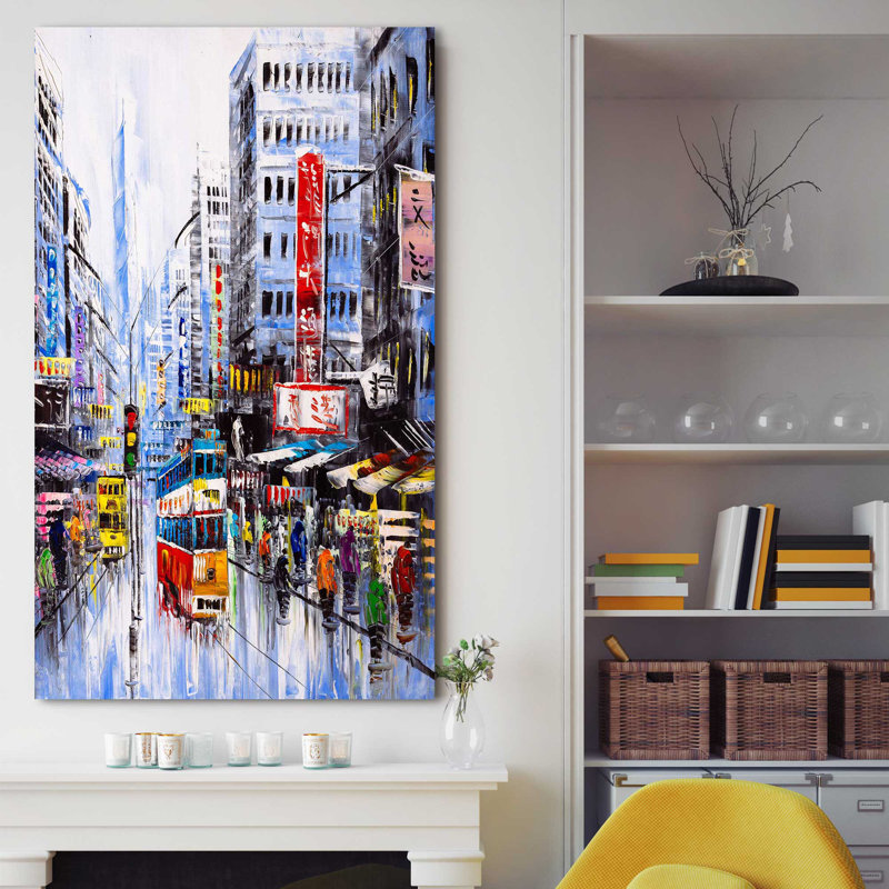 « city streets », reproduction d’impression sur toile tendue, H 30 po x l 18 po x P 1 po