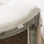 Banc en demi-cercle de bout de lit capitonné avec banc d'entrée en bois d'hévéa, blanc cassé