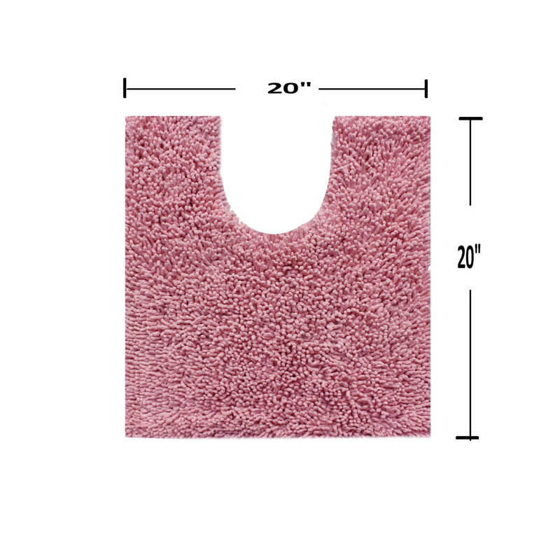 Heacock U-shaped 100% Cotton Non-Slip Contour Mat, Pink