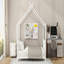 Lit plateforme simple en métal, blanc-1298547722