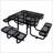 Square Outdoor Steel Picnic Table 46" ,With Umbrella Pole-1271923902