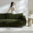 Retro Green Chenille Straight Sofa