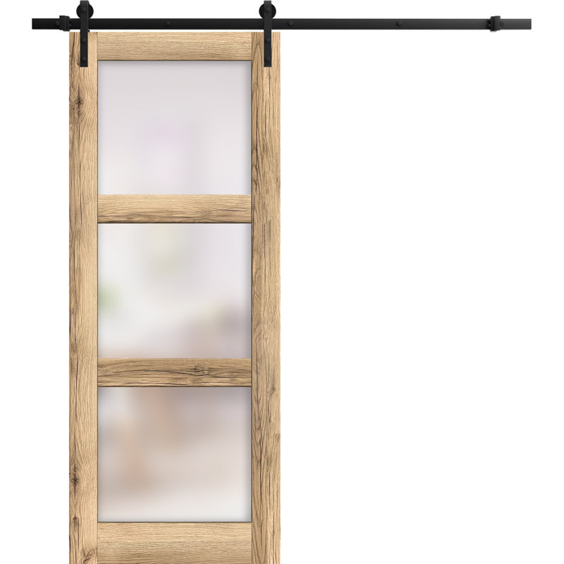 Porte de grange en bois lambrissé sans trousse de quincaillerie d’installation, 32 po x 96 po