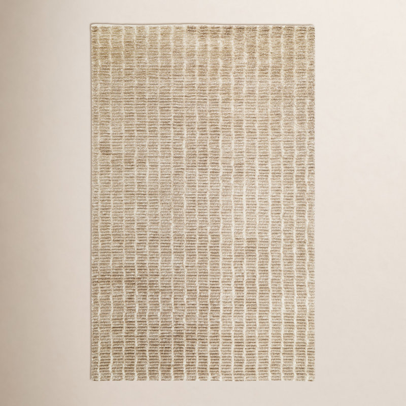 Debra Hand Tufted Wool Striped Indoor Rug, Rectangle 3' x 5'