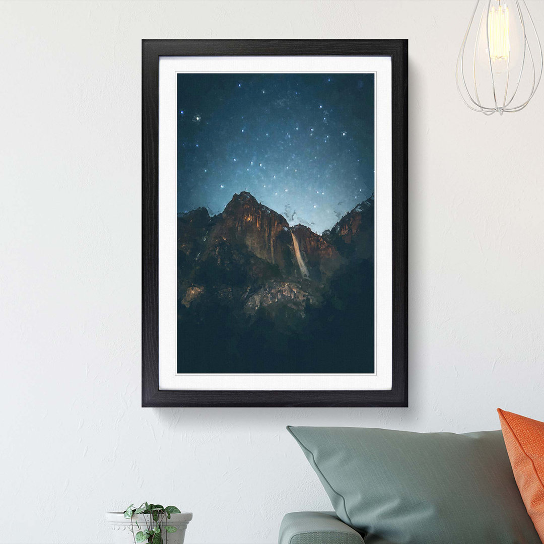 Waterfall in Yosemite California - Picture Frame Graphic Art Print